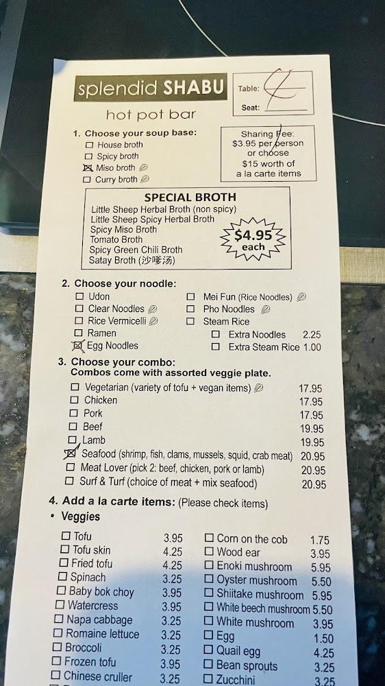 Splendid Shabu Menu image 4